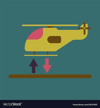 Icon in flat design helicopter lands vector image