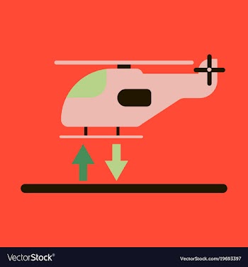 Icon in flat design helicopter lands vector image