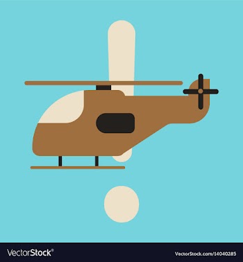 Icon in flat design helicopter vector image