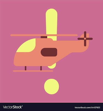 Icon in flat design helicopter vector image