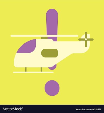 Icon in flat design helicopter vector image