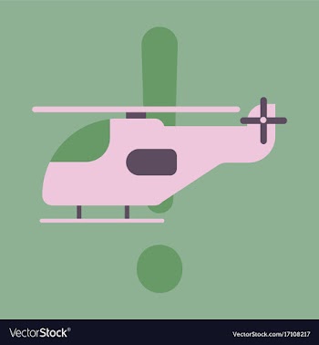 Icon in flat design helicopter vector image