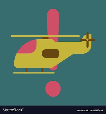 Icon in flat design helicopter vector image