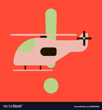 Icon in flat design helicopter vector image