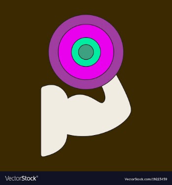Icon in flat design logo bicep vector image