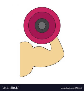 Icon in flat design logo bicep vector image
