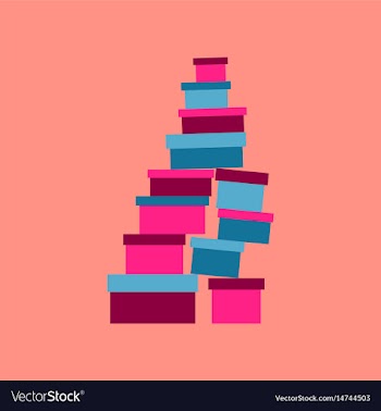 Icon in flat design mountain of boxes vector image