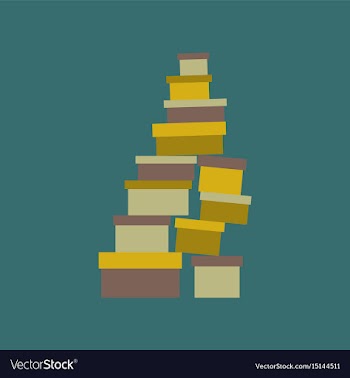 Icon in flat design mountain of boxes vector image