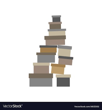 Icon in flat design mountain of boxes vector image