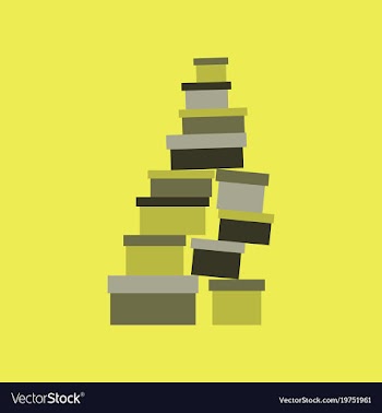 Icon in flat design mountain of boxes vector image
