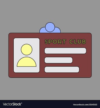 Icon in flat design personal card sports club vector image