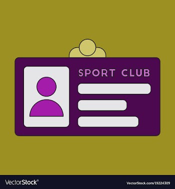 Icon in flat design personal card sports club vector image