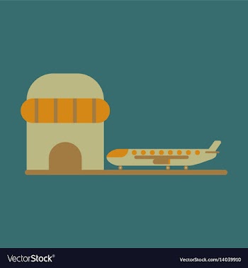 Icon in flat design plane at airport vector image