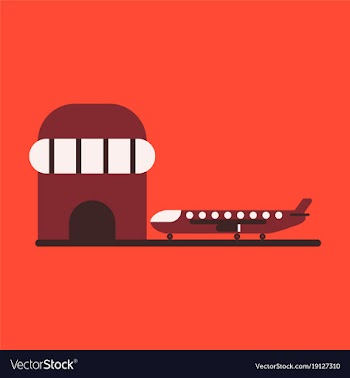 Icon in flat design plane at airport vector image