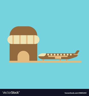 Icon in flat design plane at airport vector image