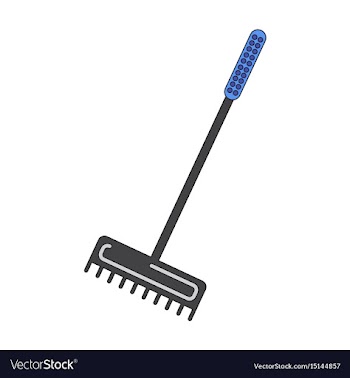 Icon in flat design rake vector image