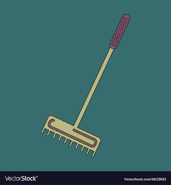 Icon in flat design rake vector image