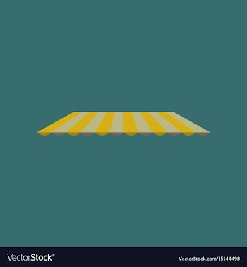 Icon in flat design roof awning vector image