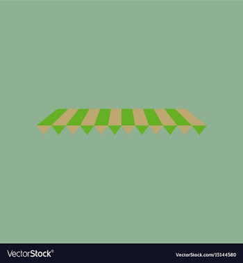 Icon in flat design roof awning vector image