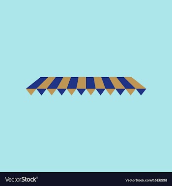 Icon in flat design roof awning vector image