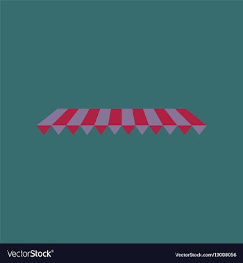 Icon in flat design roof awning vector image