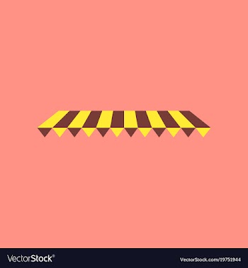 Icon in flat design roof awning vector image