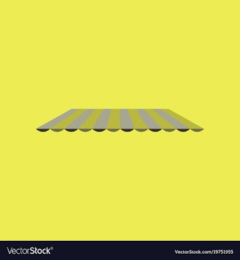 Icon in flat design roof awning vector image