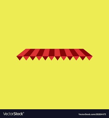 Icon in flat design roof awning vector image