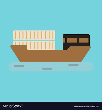 Icon in flat design ship with containers vector image