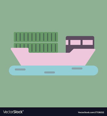 Icon in flat design ship with containers vector image