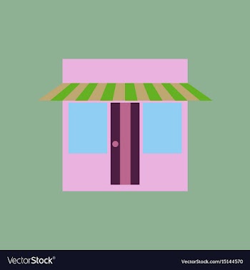 Icon in flat design shop vector image