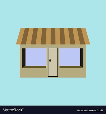 Icon in flat design shop vector image