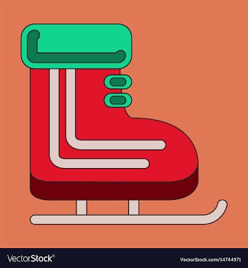 Icon in flat design skates vector image