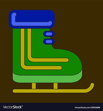 Icon in flat design skates vector image