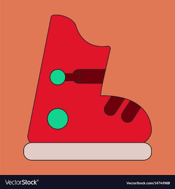 Icon in flat design ski boots vector image