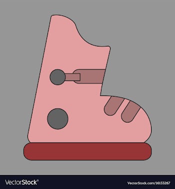 Icon in flat design ski boots vector image