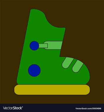 Icon in flat design ski boots vector image