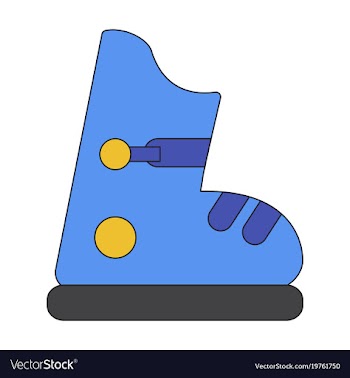 Icon in flat design ski boots vector image
