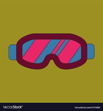 Icon in flat design ski goggles vector image