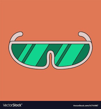 Icon in flat design ski goggles vector image