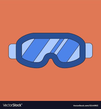 Icon in flat design ski goggles vector image