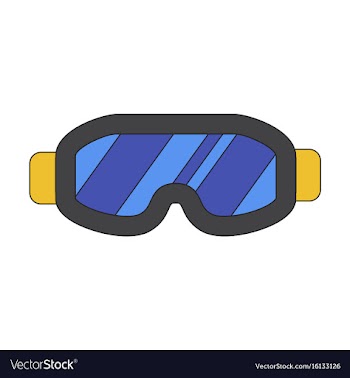 Icon in flat design ski goggles vector image