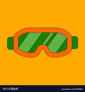 Icon in flat design ski goggles vector image