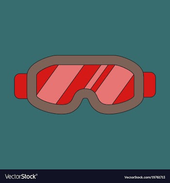 Icon in flat design ski goggles vector image