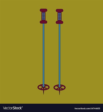 Icon in flat design ski poles vector image