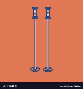 Icon in flat design ski poles vector image