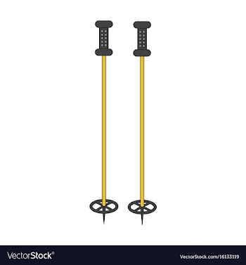 Icon in flat design ski poles vector image