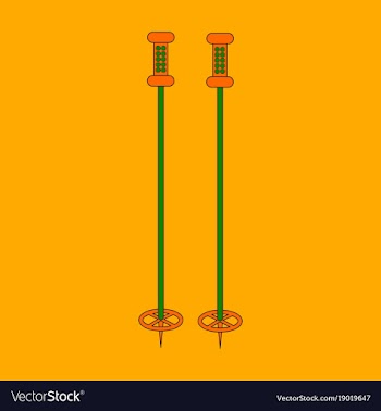 Icon in flat design ski poles vector image