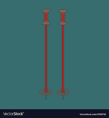 Icon in flat design ski poles vector image