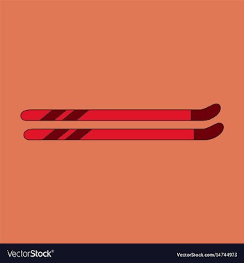 Icon in flat design ski vector image